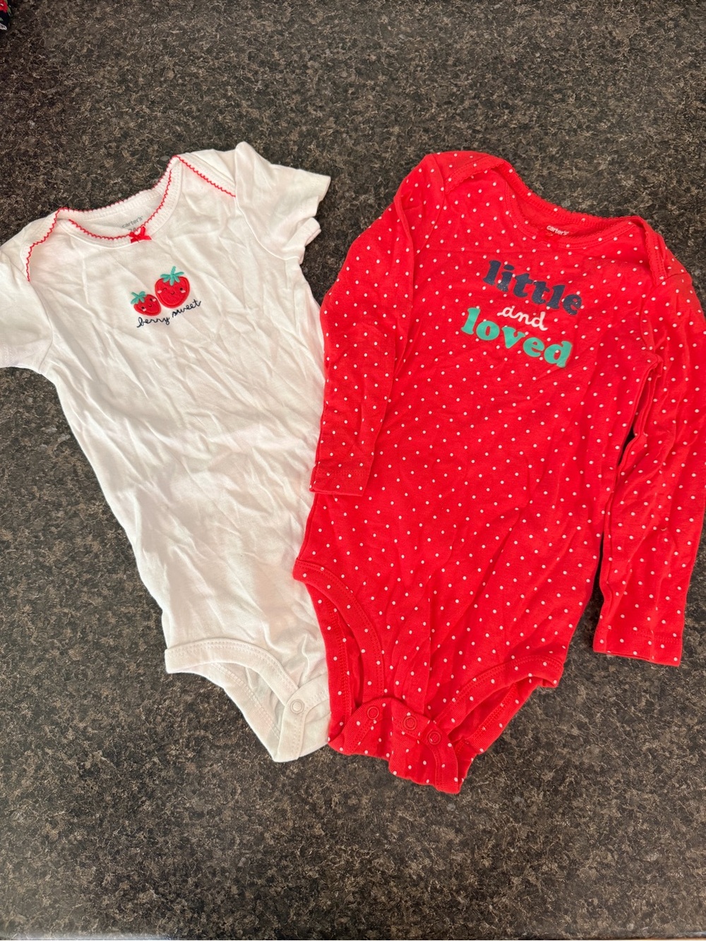 Carter's Red and White Baby One-Piece Bodysuits